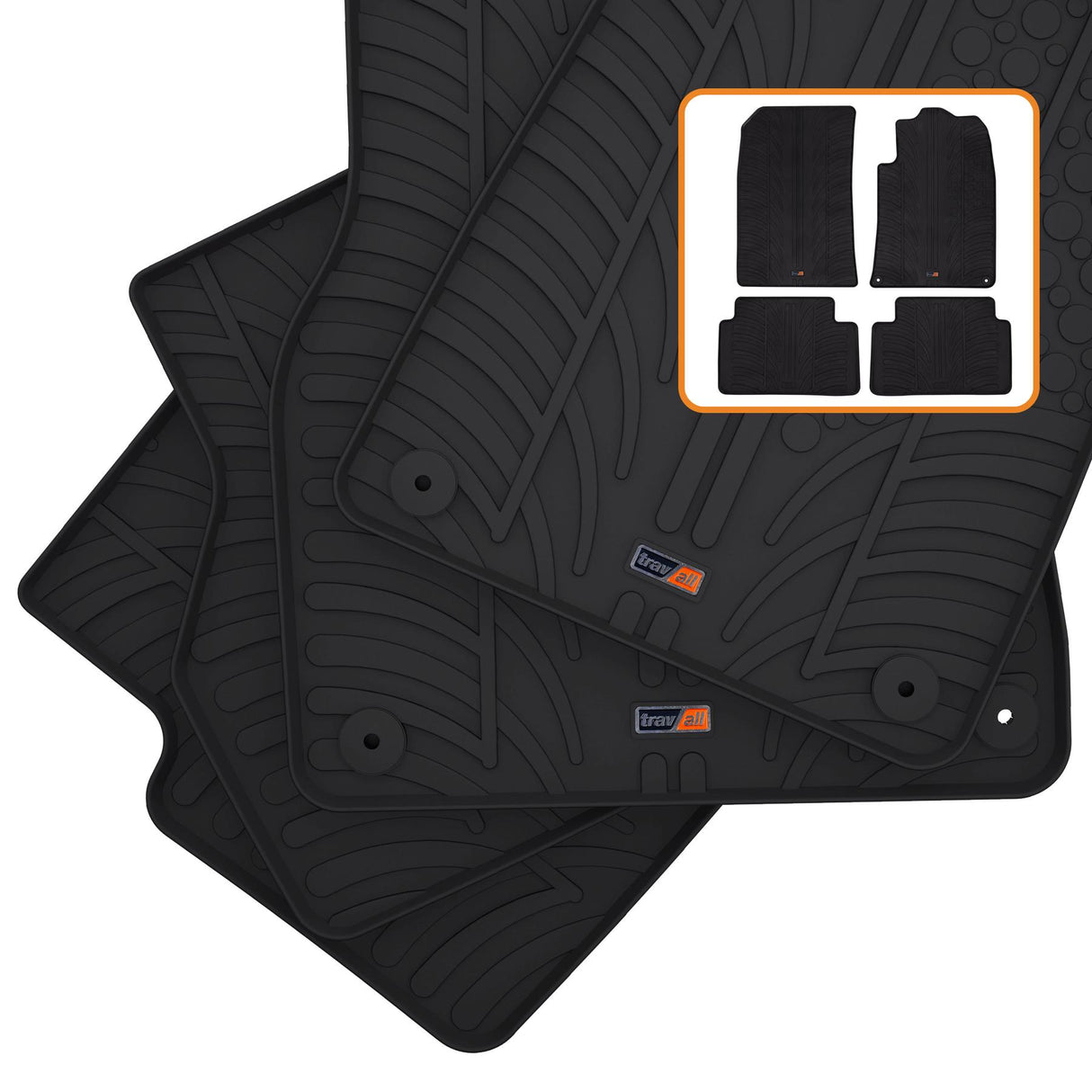 TRAVALL Peugeot 508 Premium Rubber Car Mats (2011-2018)