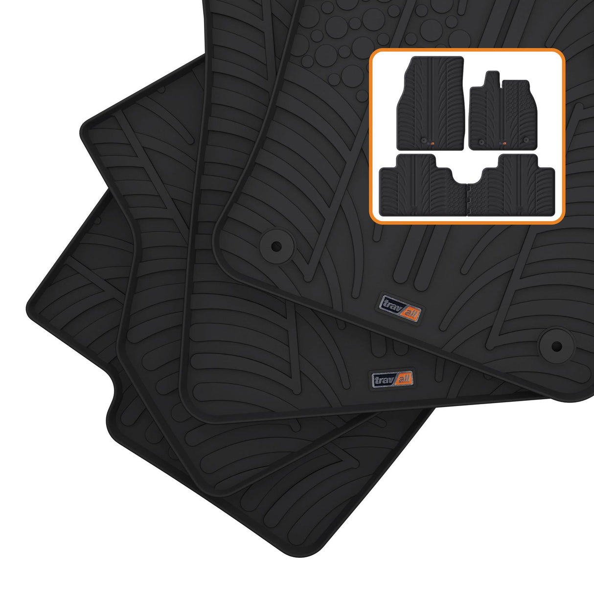 TRAVALL Ford Mustang Mach-E Premium Rubber Car Mats (2021-Onwards)