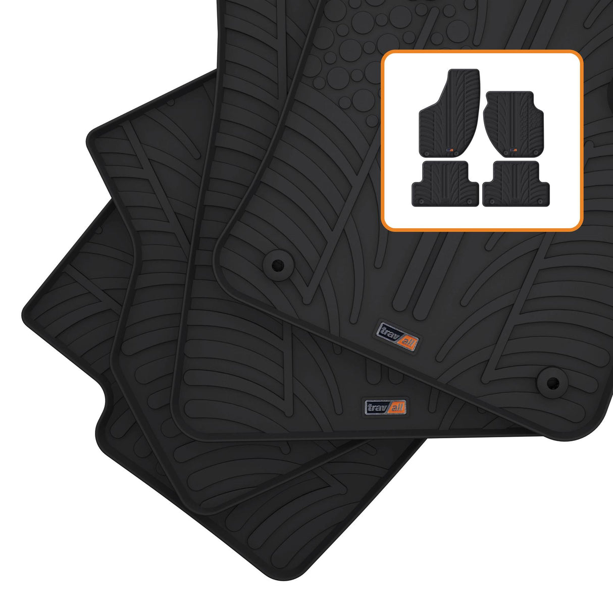 TRAVALL Volvo V40 Premium Rubber Car Mats (2012-2019)