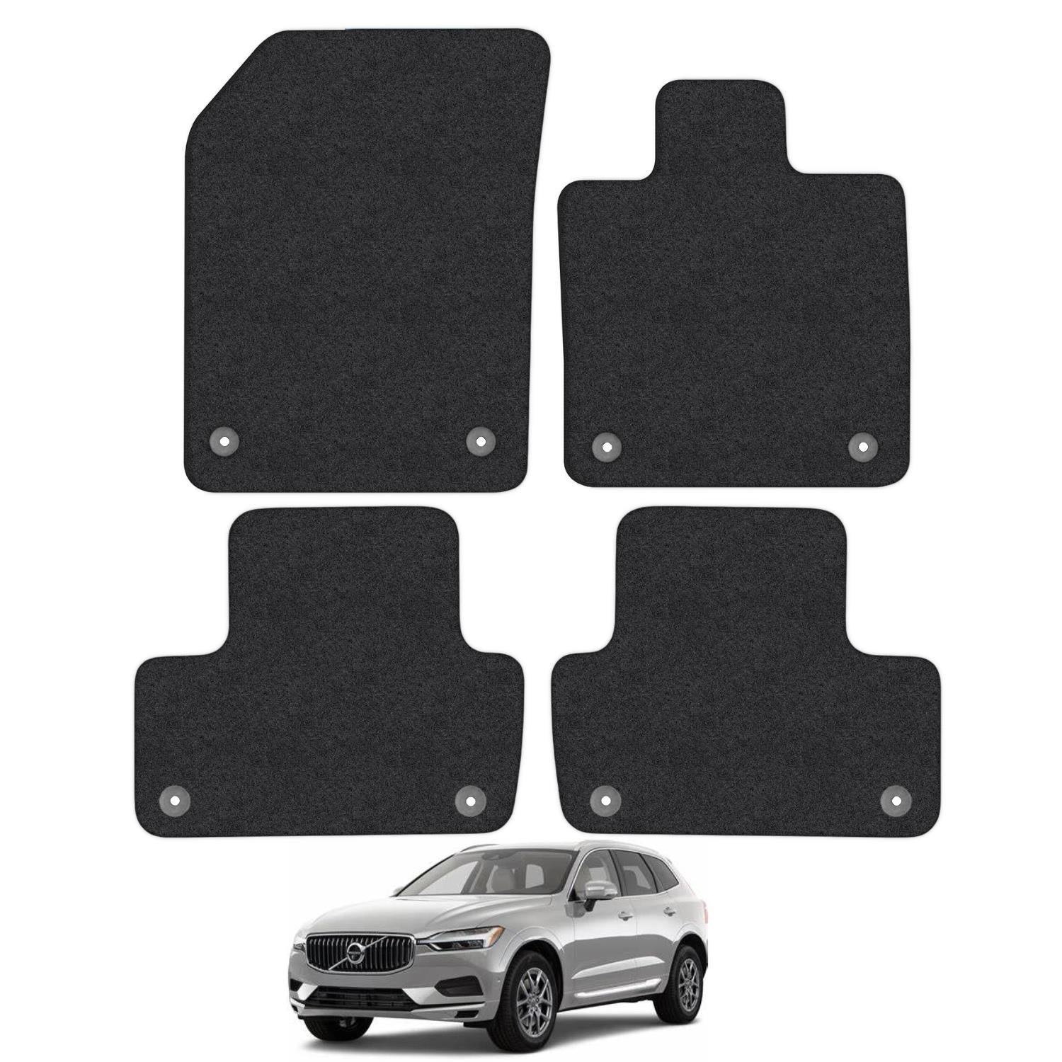 thumbnail image 2 of Matwise OEM-Quality Velour Carpet Mats – Volvo XC60 2018-2025 – Black 4pc Set 2 of 6