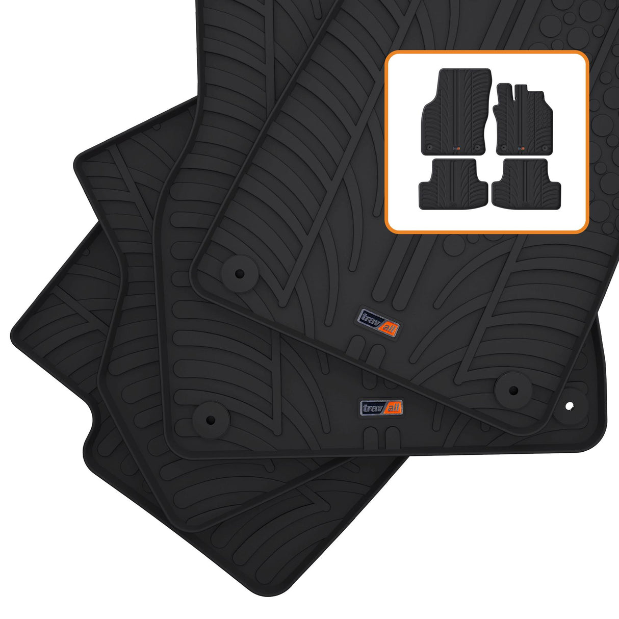 TRAVALL Audi Q2 Premium Rubber Car Mats (2016- )