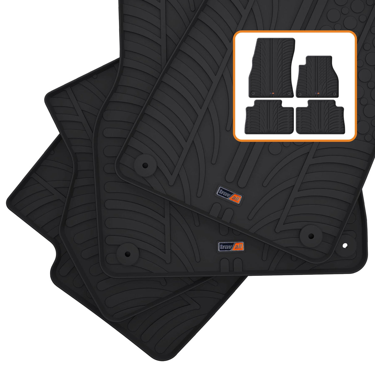 TRAVALL Audi E-Tron Premium Rubber Car Mats (2018-Onwards)