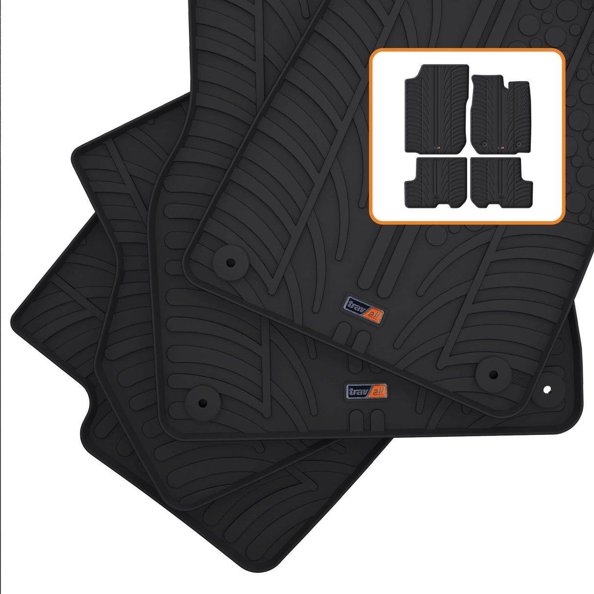 TRAVALL Dacia Sandero Premium Rubber Car Mats (2012-2020)