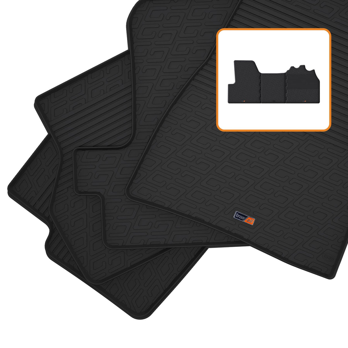 TRAVALL Citroen Relay Premium Rubber Car Mats (2014-2023)