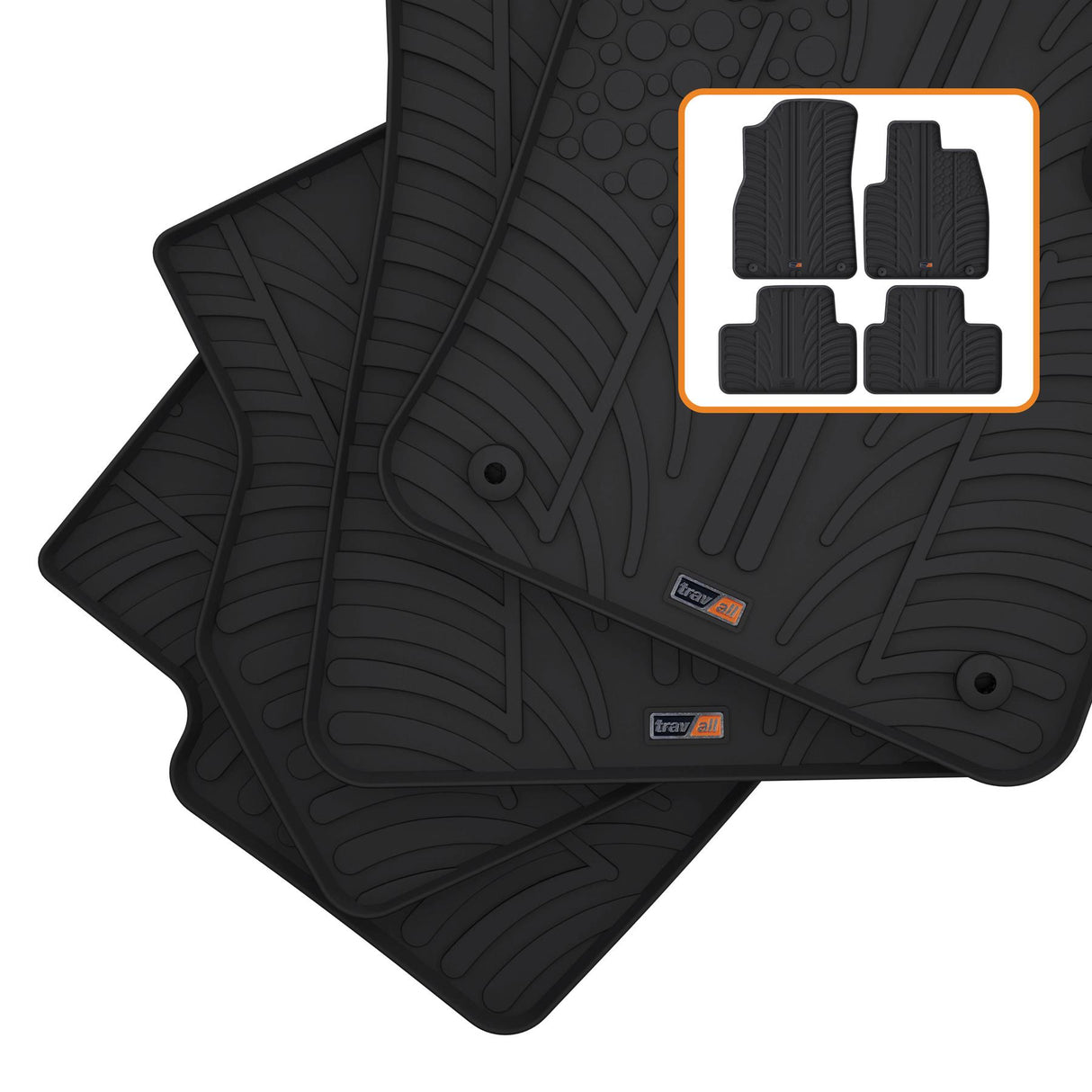 TRAVALL Volvo XC40 Premium Rubber Car Mats (2017-Onwards)