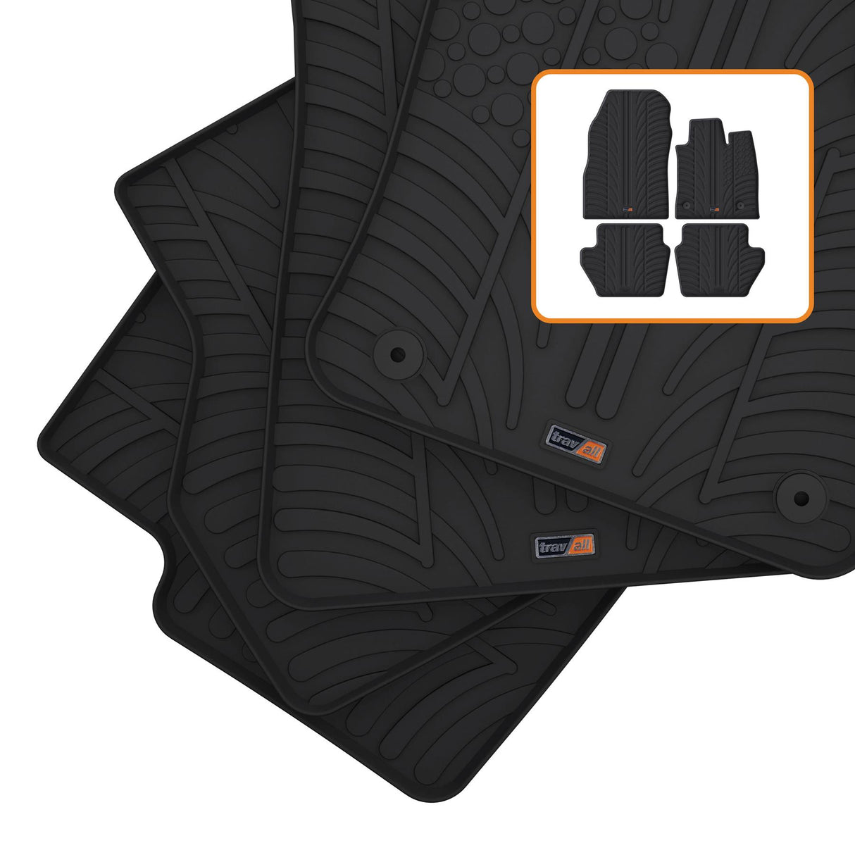TRAVALL Ford Fiesta Premium Rubber Car Mats (2017-Onwards)