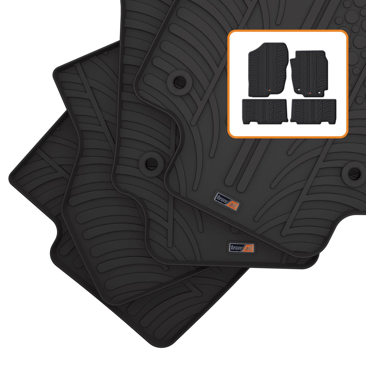 TRAVALL Toyota Rav4 Premium Rubber Car Mats (2012-2018)