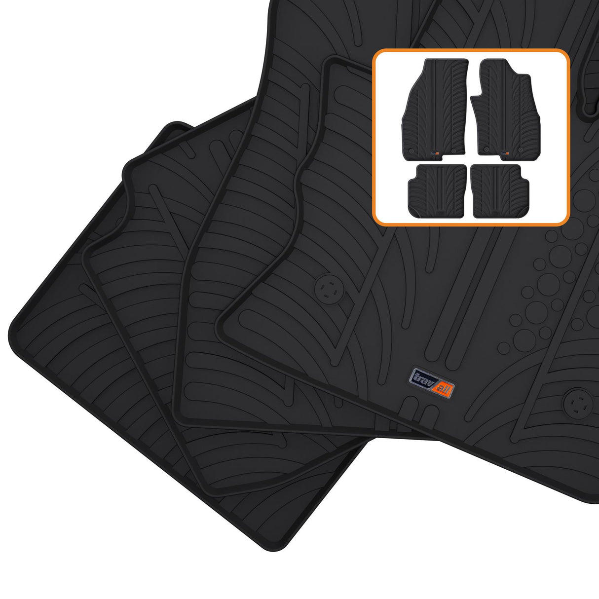 TRAVALL Fiat Punto Hatchback Premium Rubber Car Mats (2012-2018)