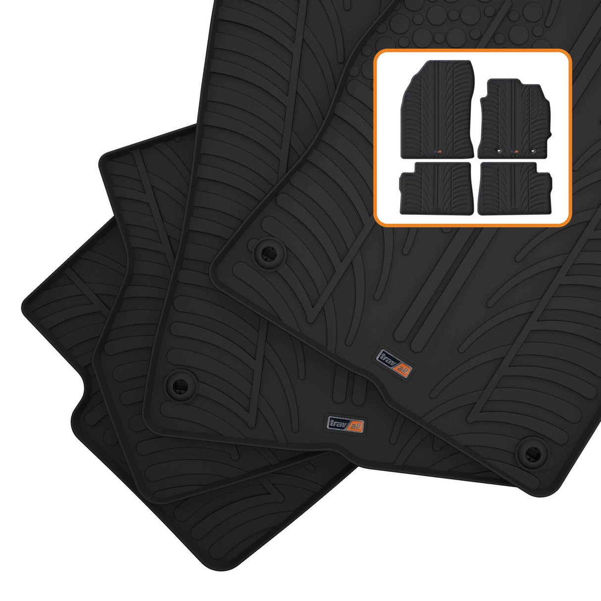 TRAVALL Toyota Auris Premium Rubber Car Mats (2012-2018)