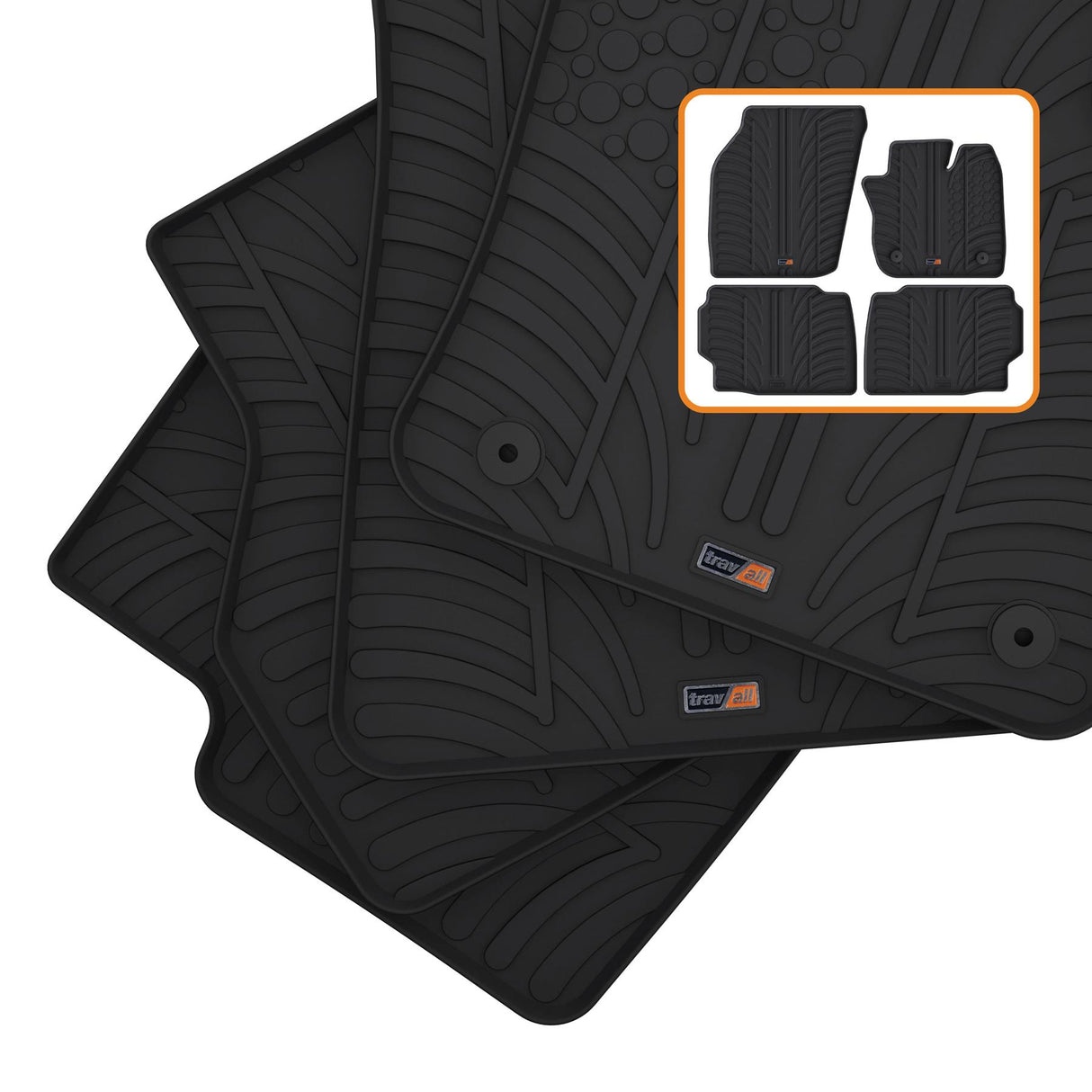 TRAVALL Ford Focus Premium Rubber Car Mats (2014-2022)
