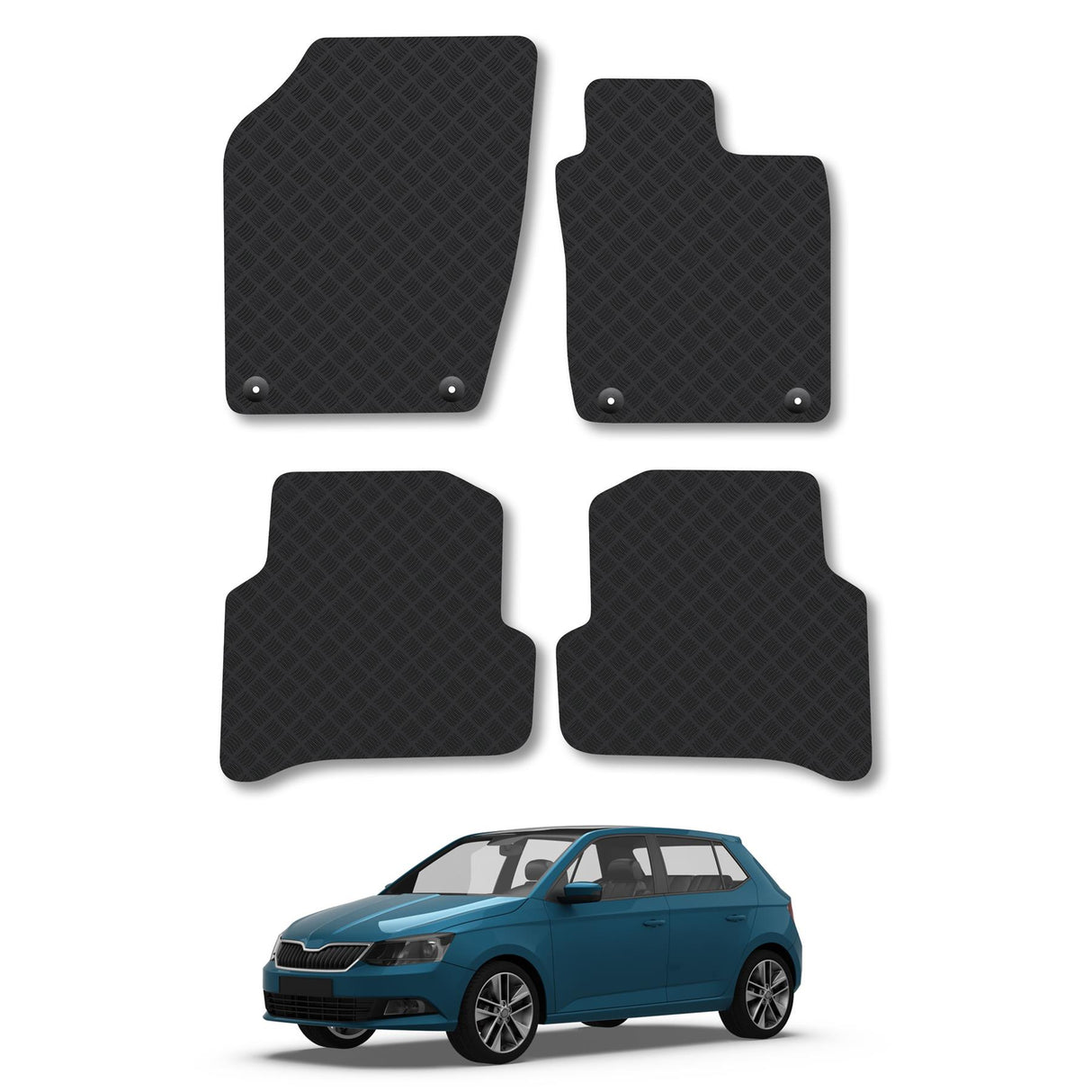 Skoda Fabia (2015-2021) Heavy-Duty Rubber Car Mats