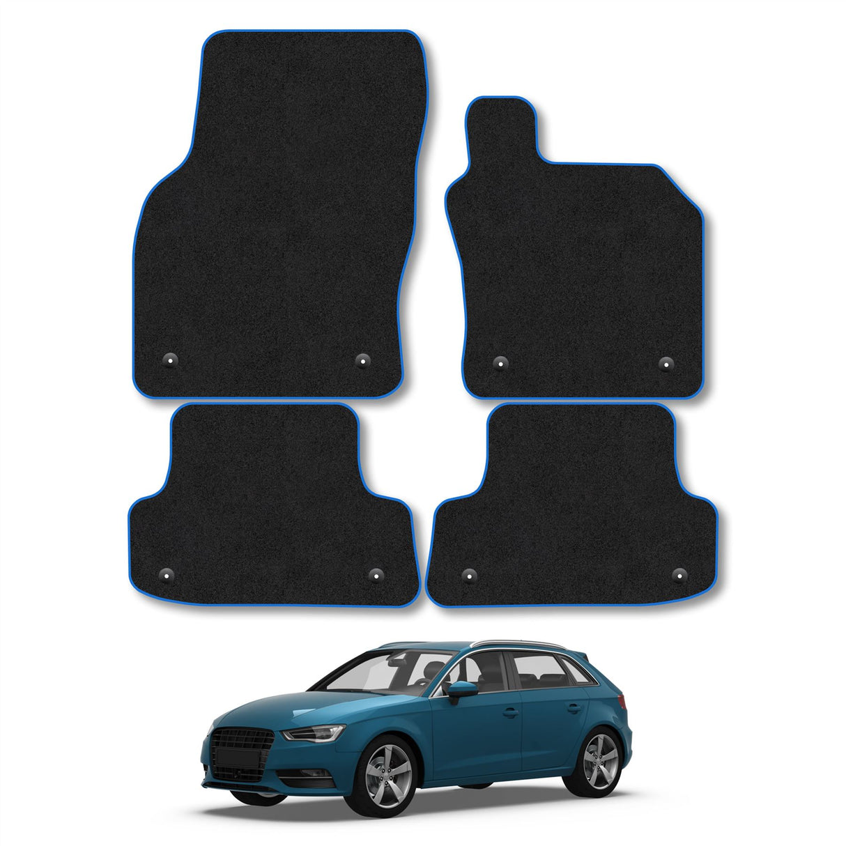 Audi A3 Car Mats 8 Floor Fixings (2012-Onwards)