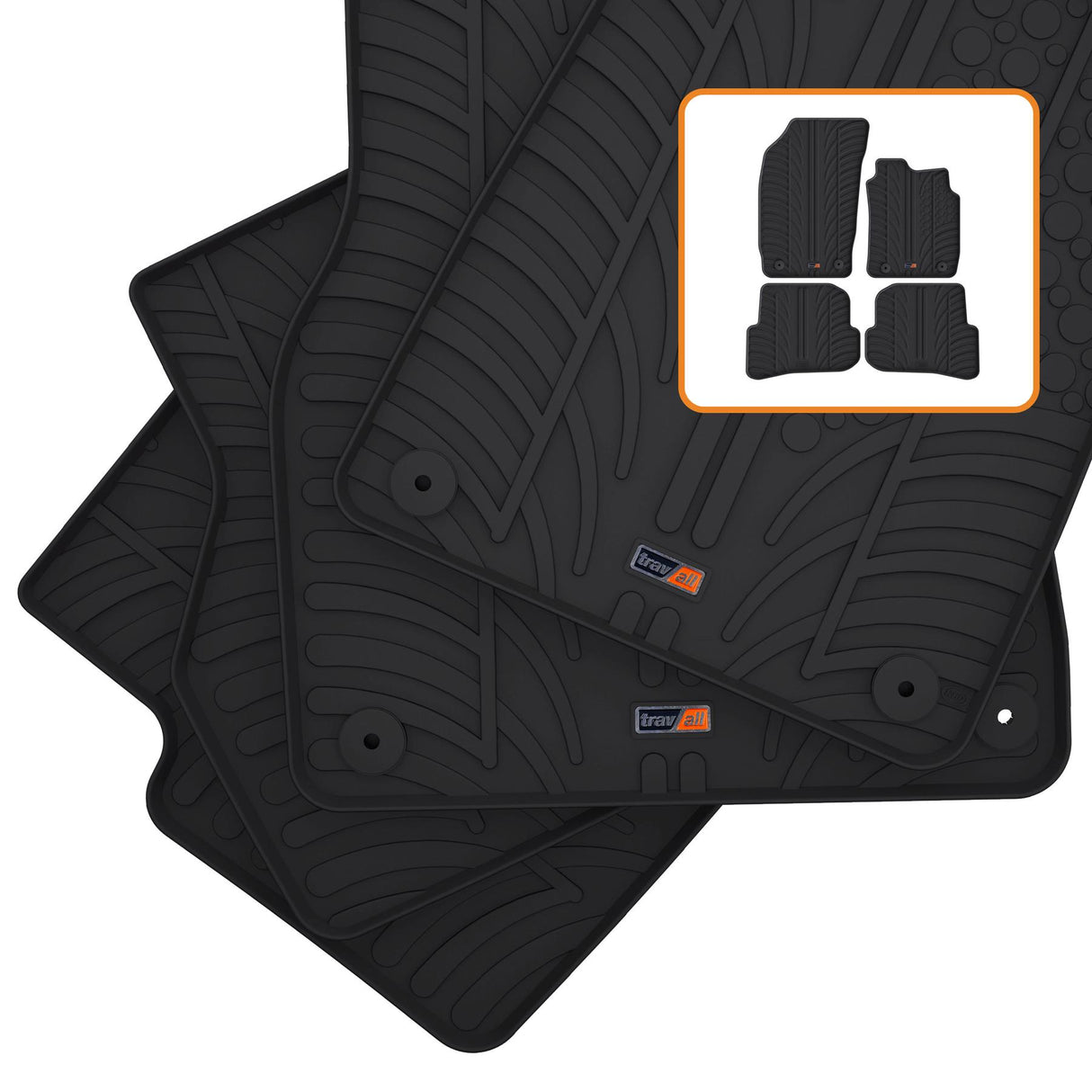 TRAVALL Audi A1 Premium Rubber Car Mats (2010-2018)