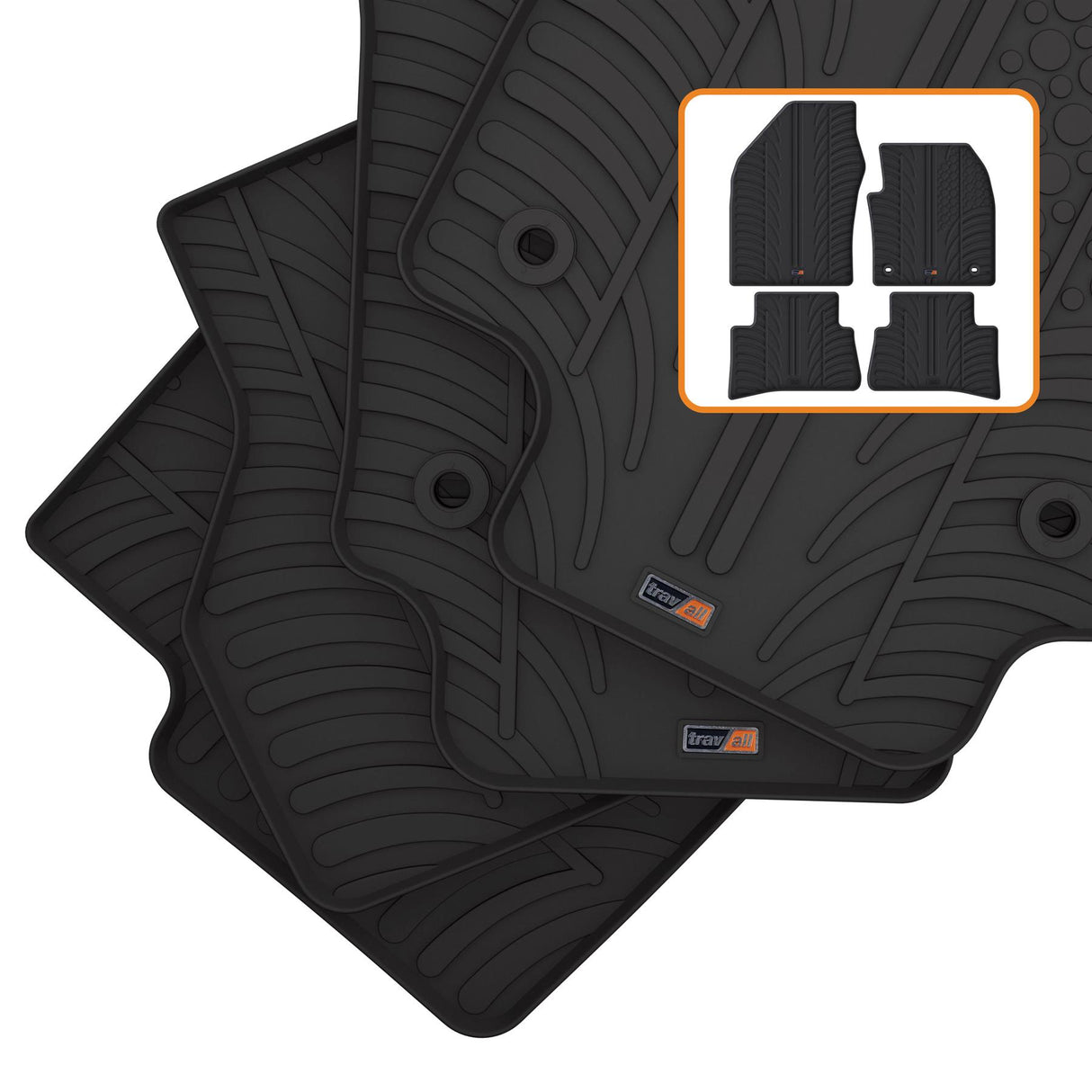TRAVALL Toyota C-HR Premium Rubber Car Mats (2016-Onwards)