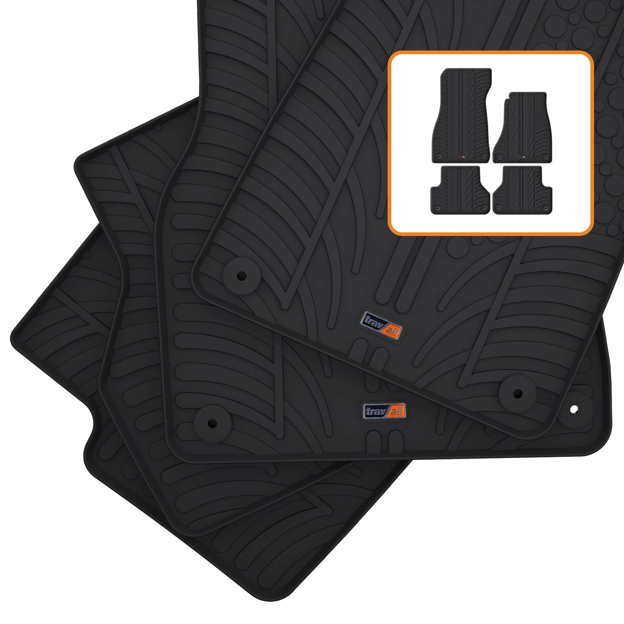 TRAVALL Audi A4 Saloon/ Estate Premium Rubber Car Mats (2015-Onwards)