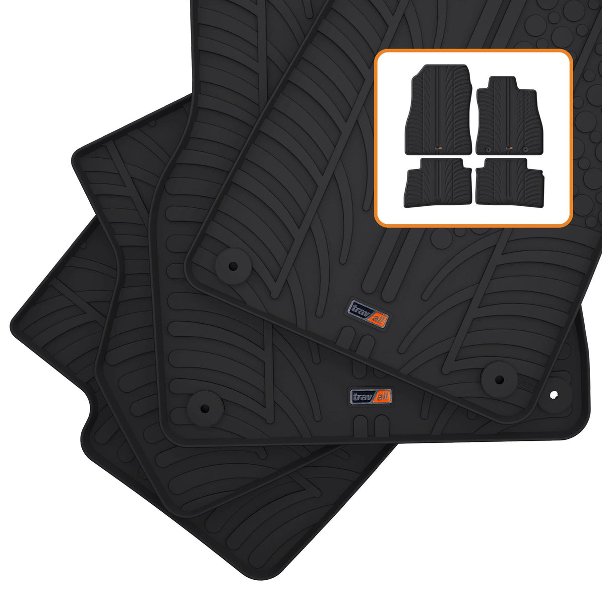 TRAVALL Nissan Juke Premium Rubber Car Mats (2010-2019)