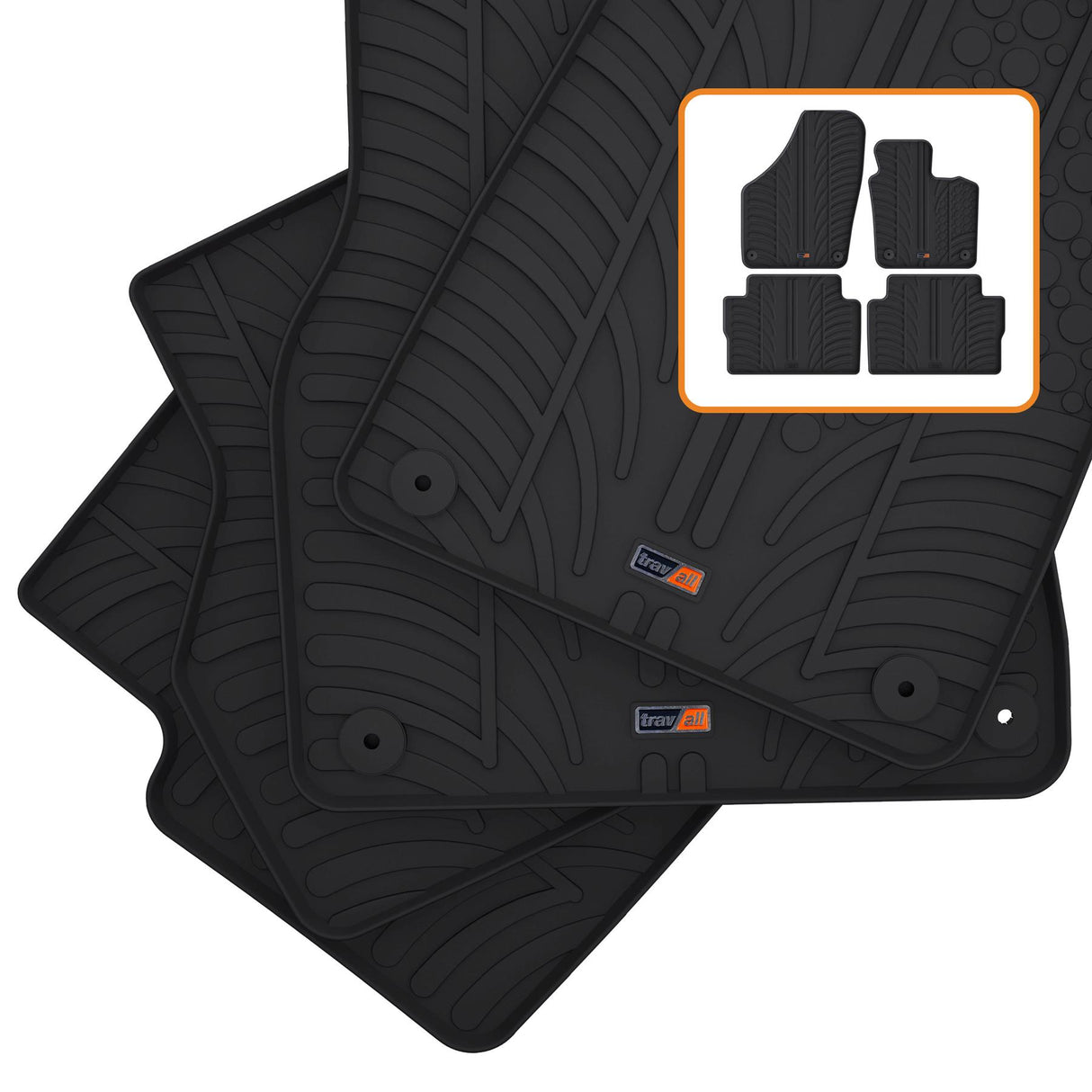 TRAVALL VW Sharan Premium Rubber Car Mats (2010-2020)