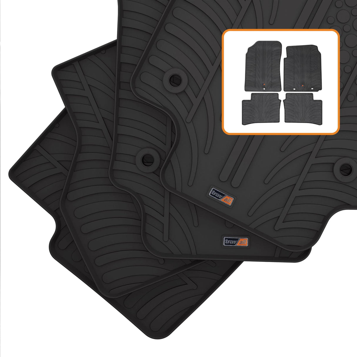 TRAVALL Kia Picanto Premium Rubber Car Mats (2011-2015)