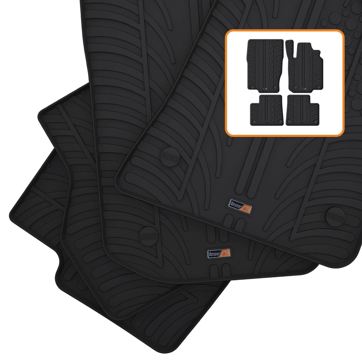 TRAVALL Mercedes GLE Premium Rubber Car Mats (2015-2019)