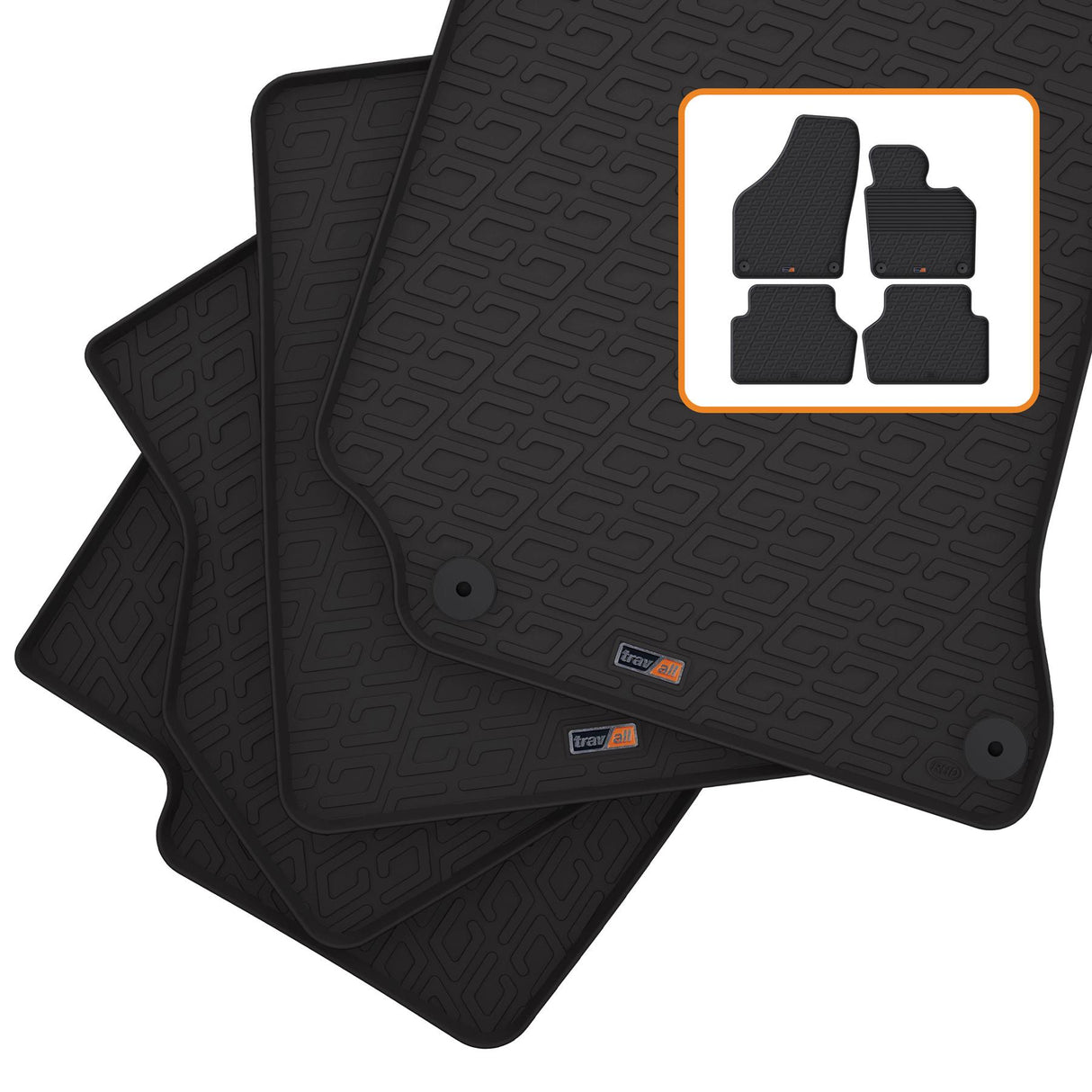 TRAVALL VW Tiguan Premium Rubber Car Mats (2007-2016)