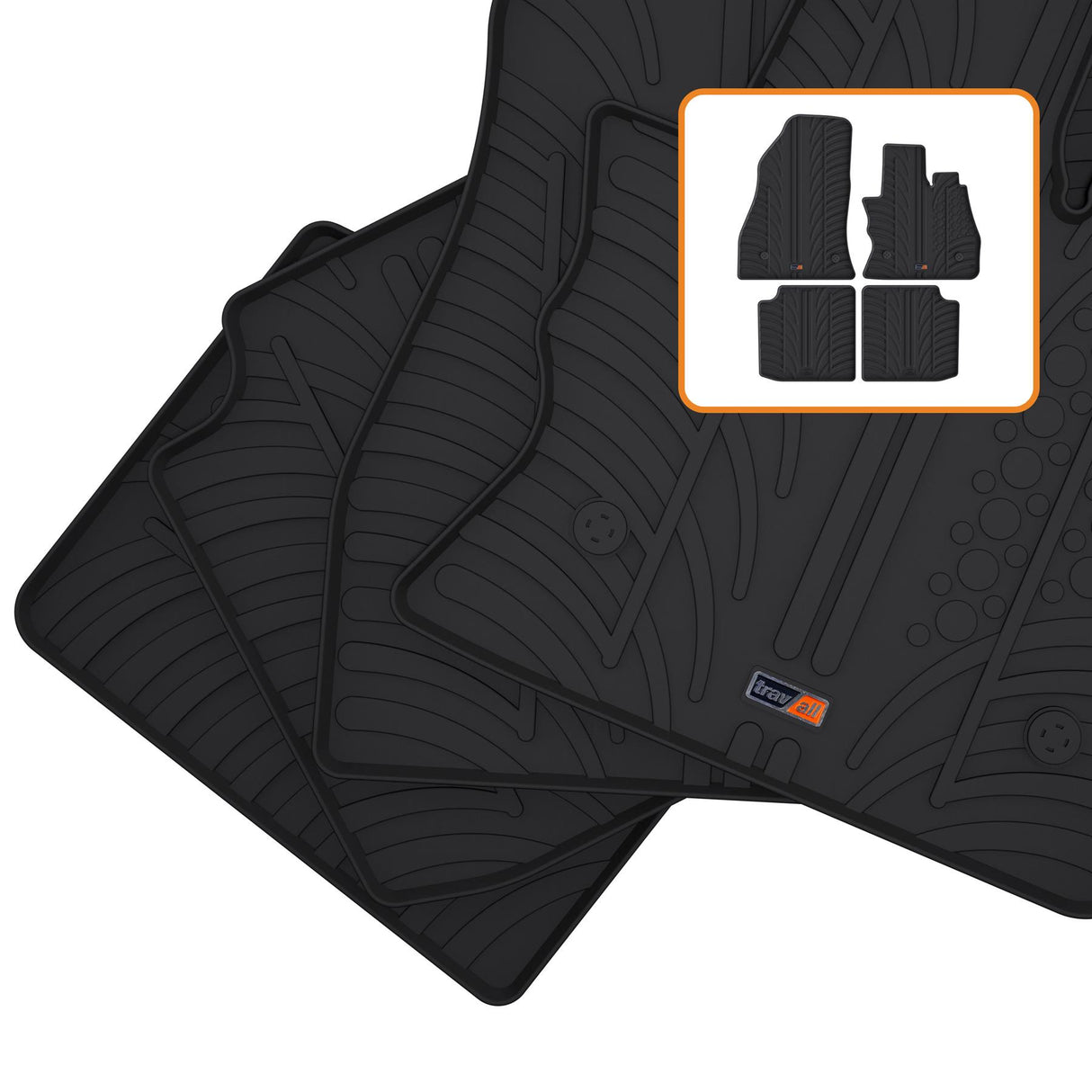 TRAVALL Fiat 500 L Premium Rubber Car Mats (2012-2022)