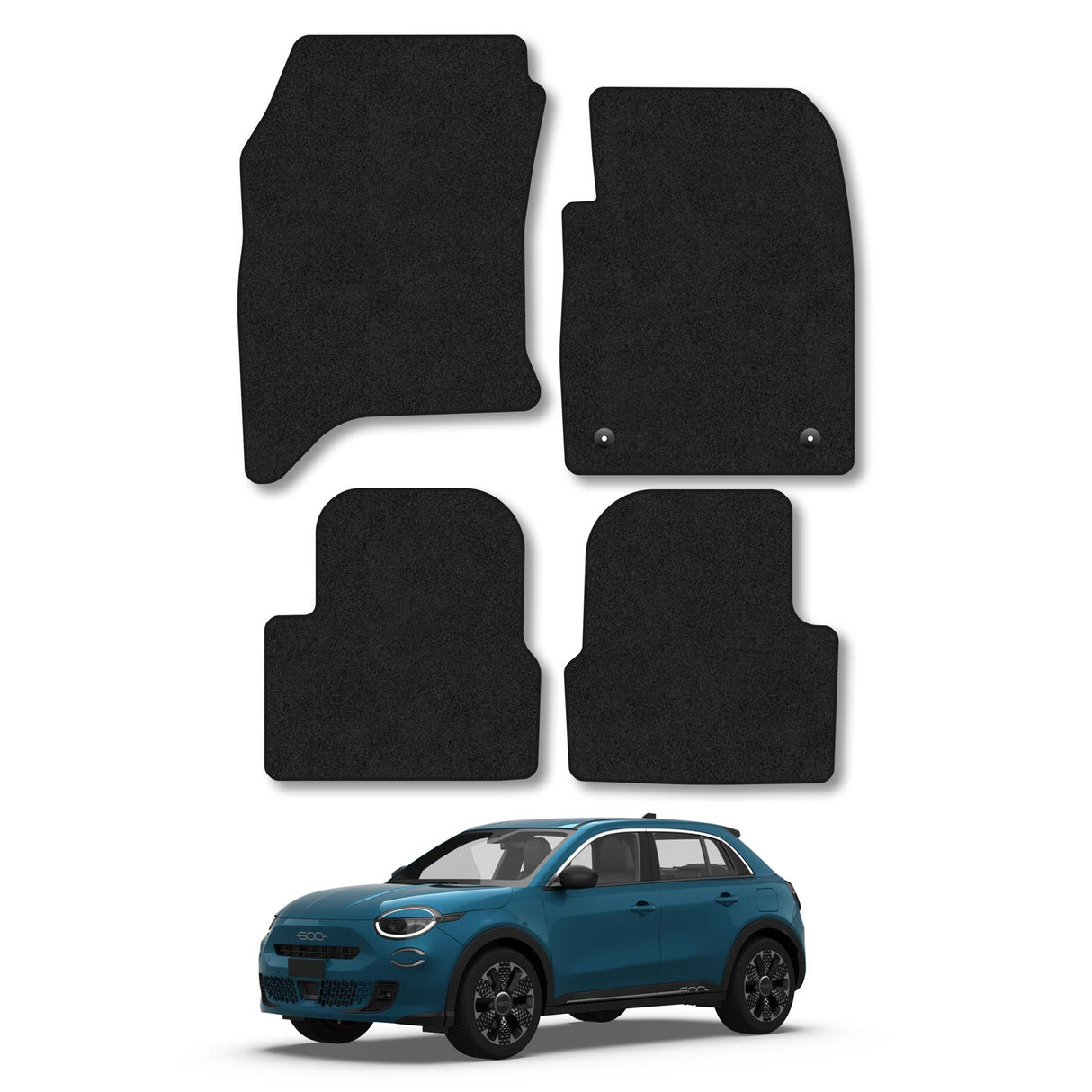Fiat 600 [Hybrid] (2024+) Premium Tufted Carpet Car Mats