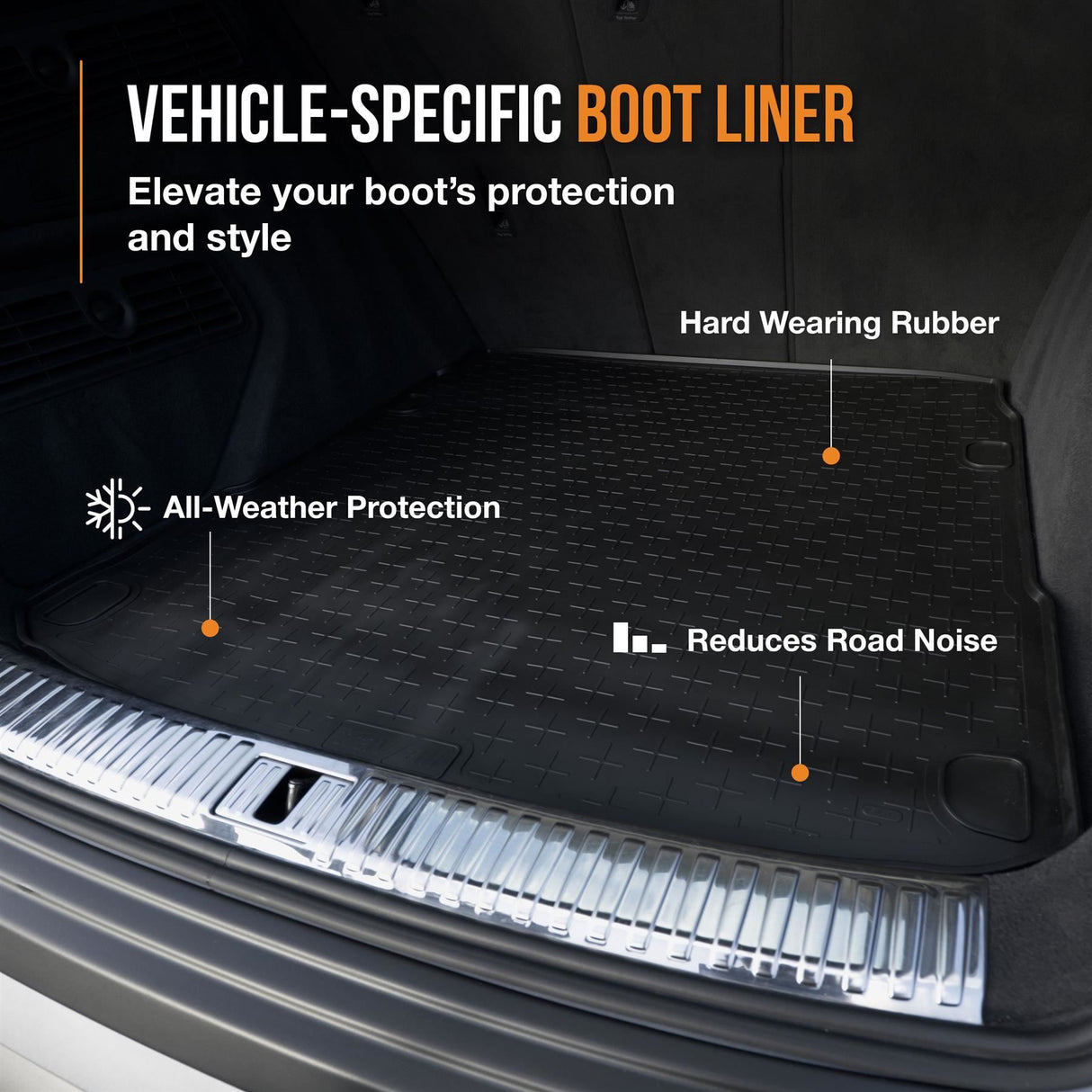 TRAVALL Seat  Leon [Upper Boot Position] Premium Rubber Boot Mats Liner (2013-2020)