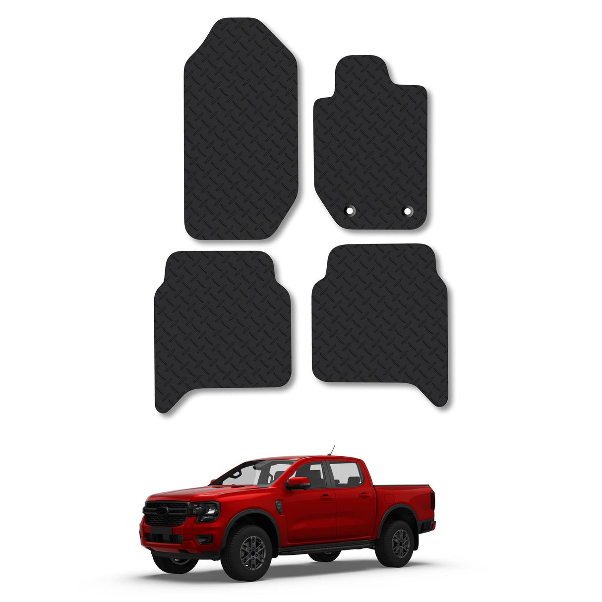 Ford Ranger (2012-2022) [Double Cab] Heavy-Duty Rubber Car Mats