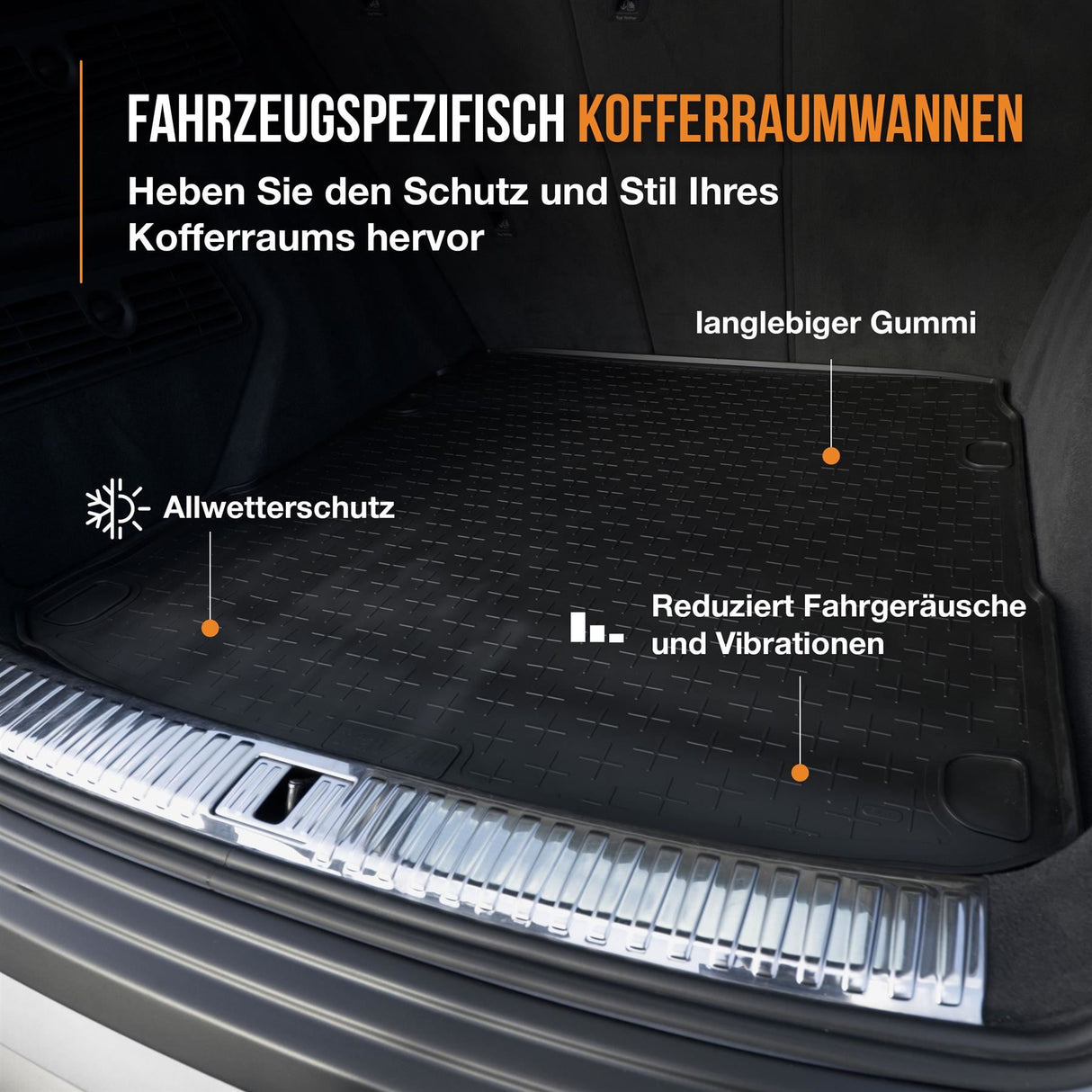 TRAVALL Seat  Leon [Upper Boot Position] Premium Rubber Boot Mats Liner (2013-2020)