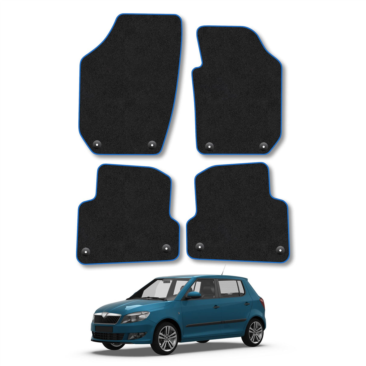 Skoda Fabia (2007-2014) [8 Clip] Tailored Carpet Car Mats