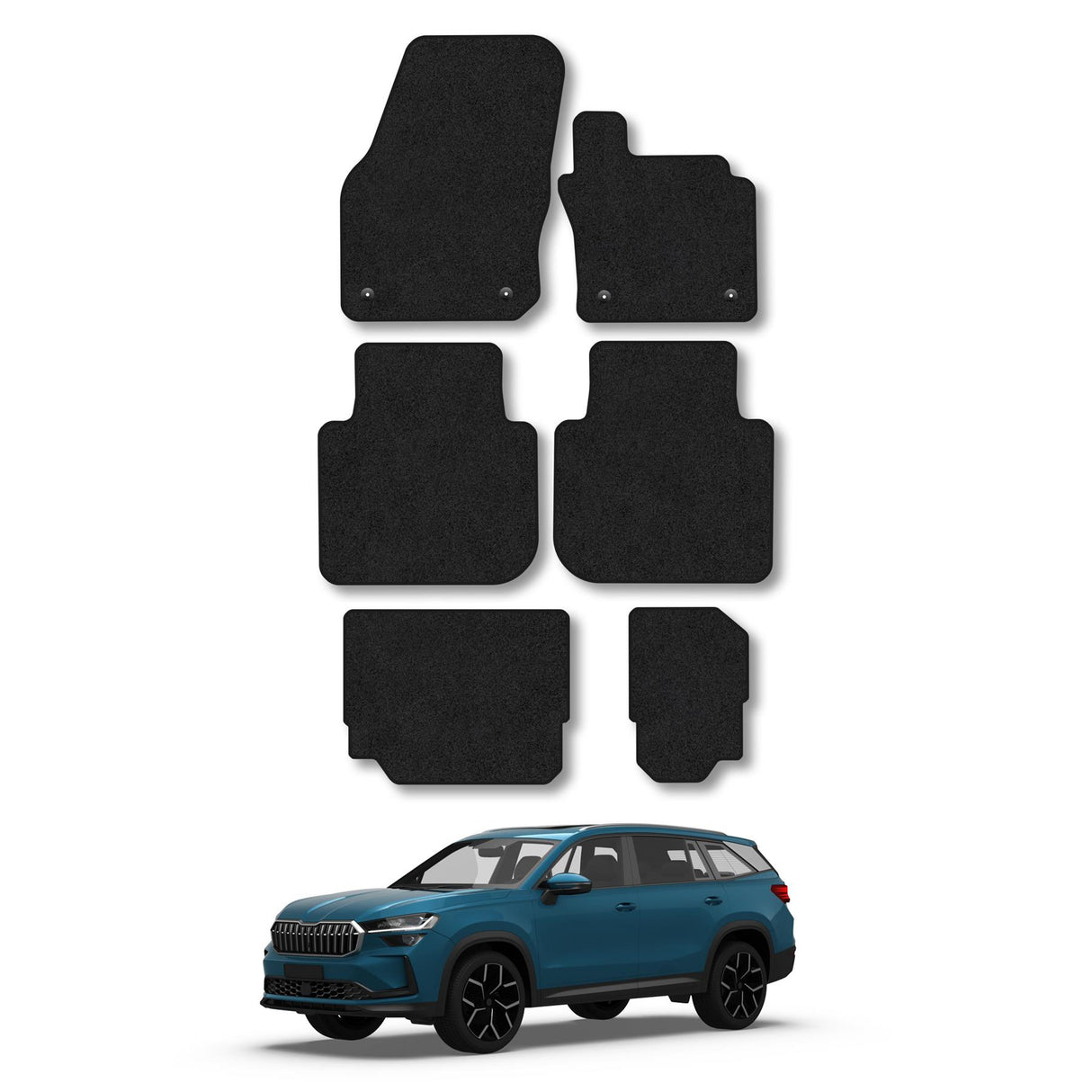 Skoda Kodiaq [7 Seats] (2024+) Premium Tufted Carpet Car Mats