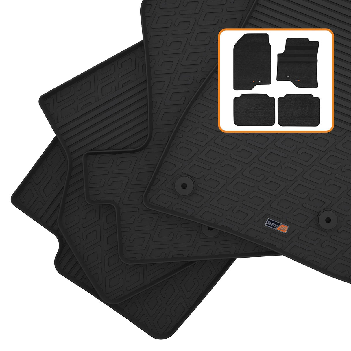 TRAVALL Vauxhall Antara Premium Rubber Car Mats (2010-2015)