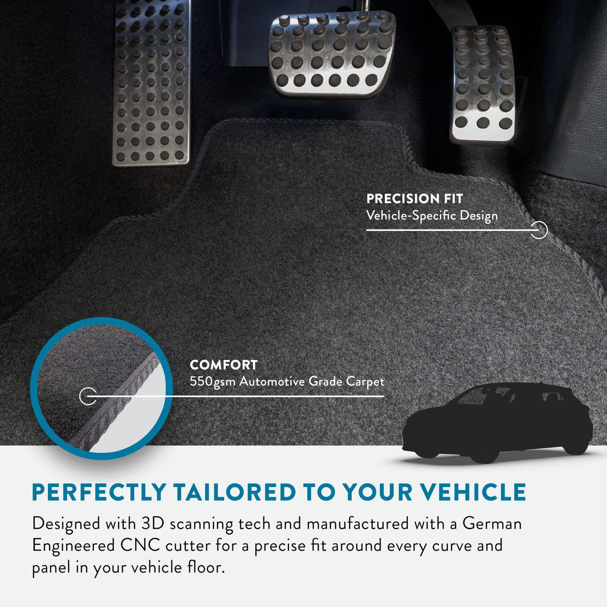 Audi A6 E-Tron (2024+) Premium Tufted Carpet Car Mats