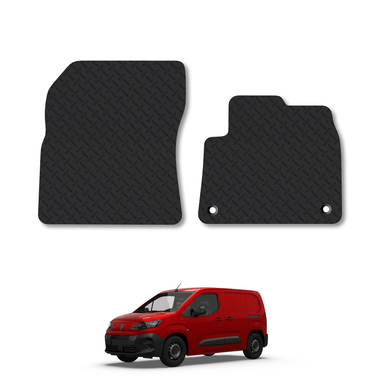 Peugeot Partner (2018+) [Twist Clip] Heavy-Duty Rubber Car Mats