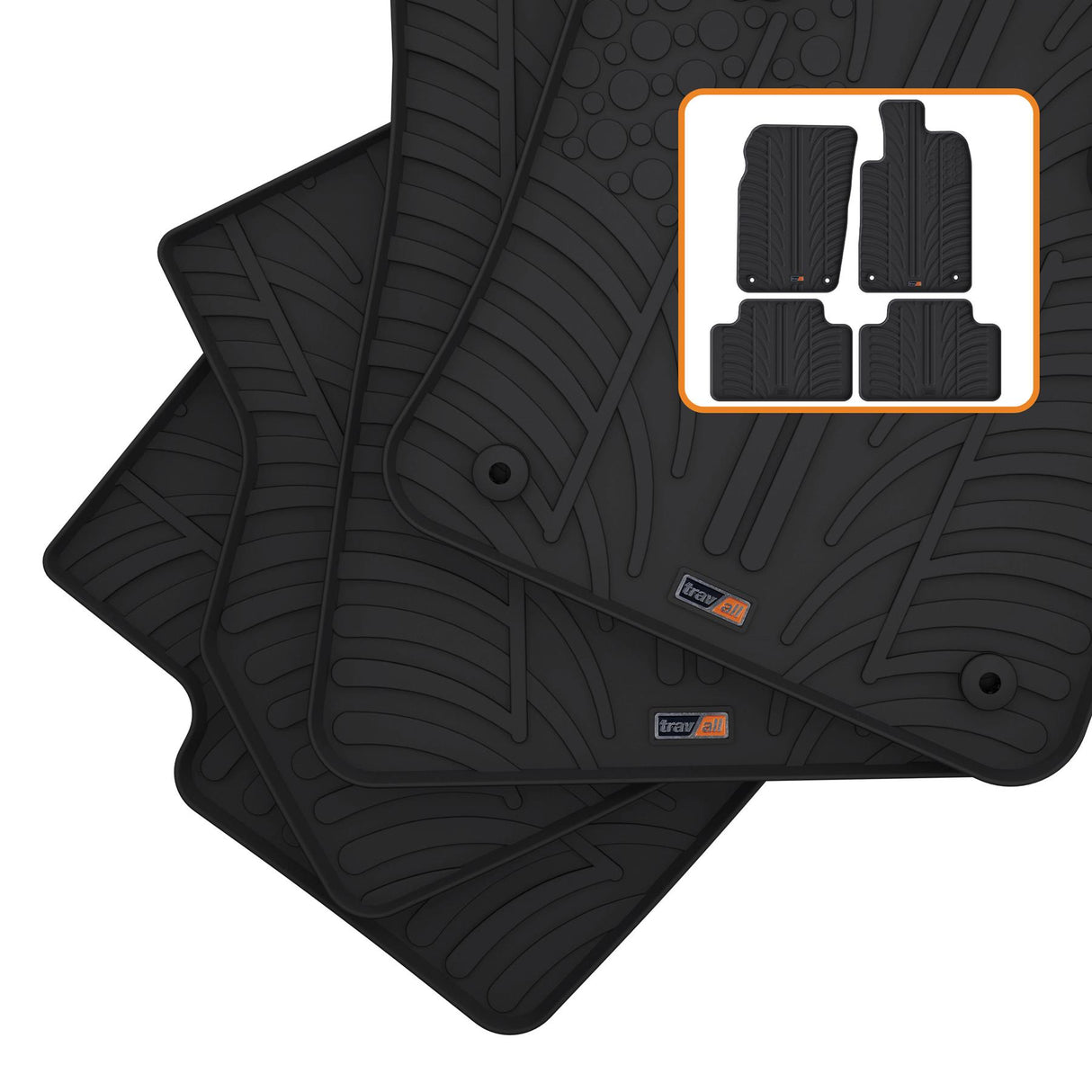 TRAVALL Jeep Grand Cherokee Premium Rubber Car Mats (2013-2022)