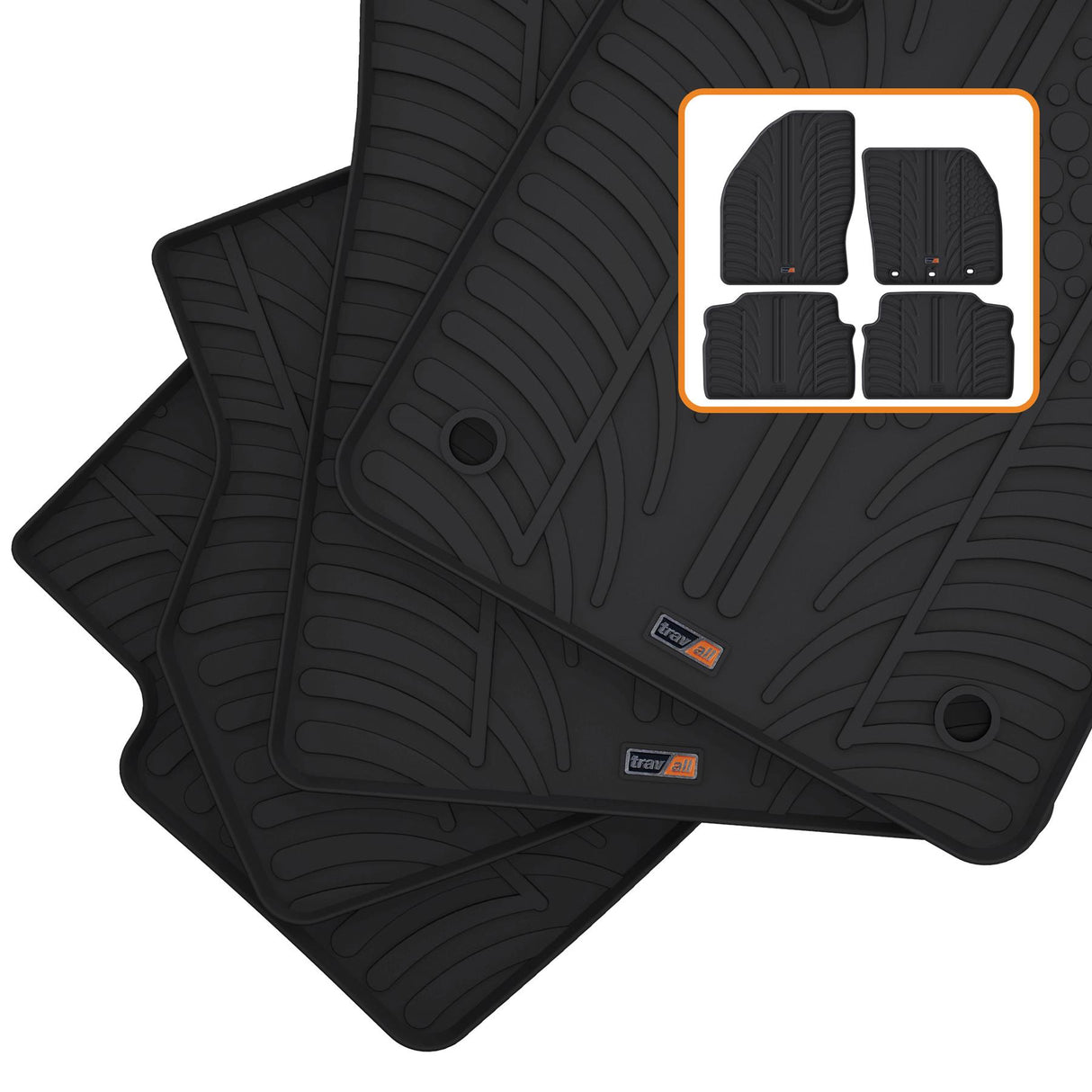 TRAVALL Ford Kuga Premium Rubber Car Mats (2008-2010)