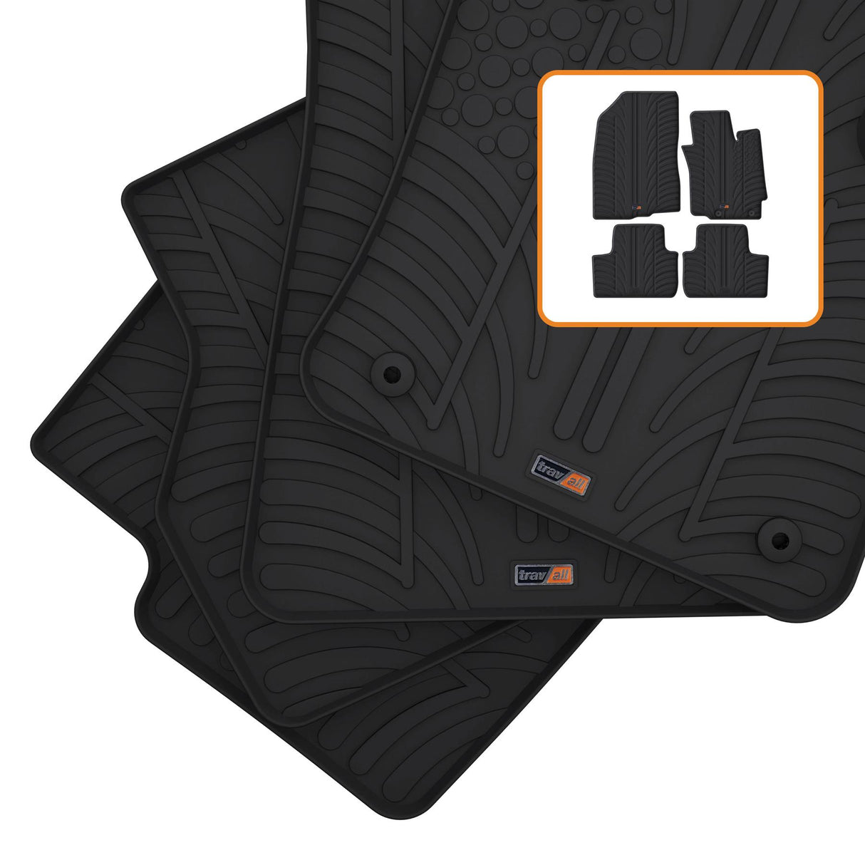 TRAVALL Mitsubishi Outlander Premium Rubber Car Mats (2010-2020)