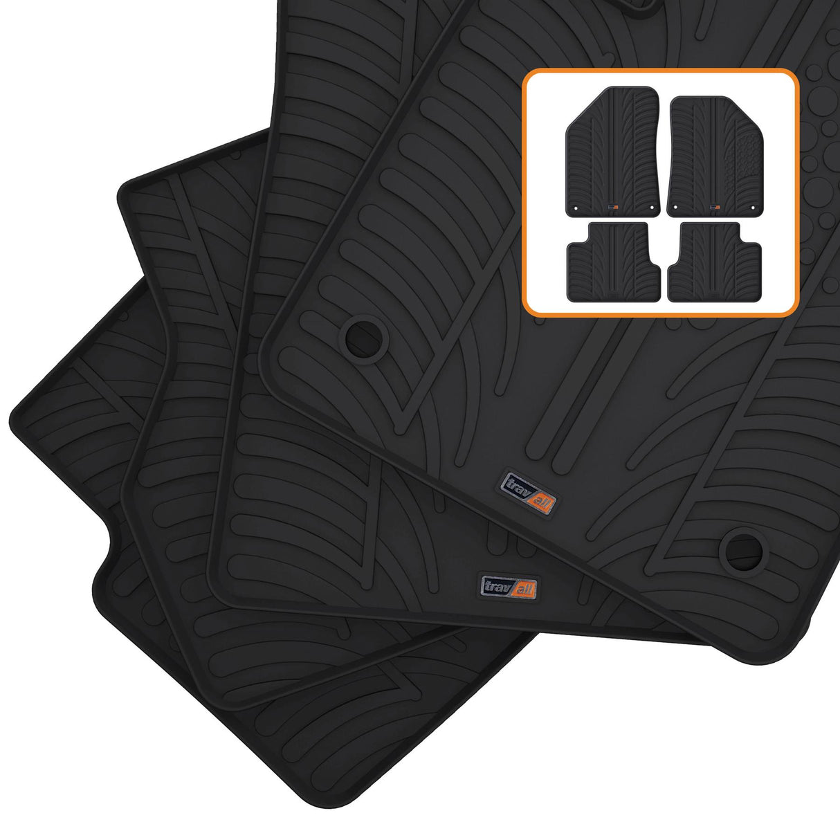 TRAVALL Jeep Cherokee Premium Rubber Car Mats (2013-2023)