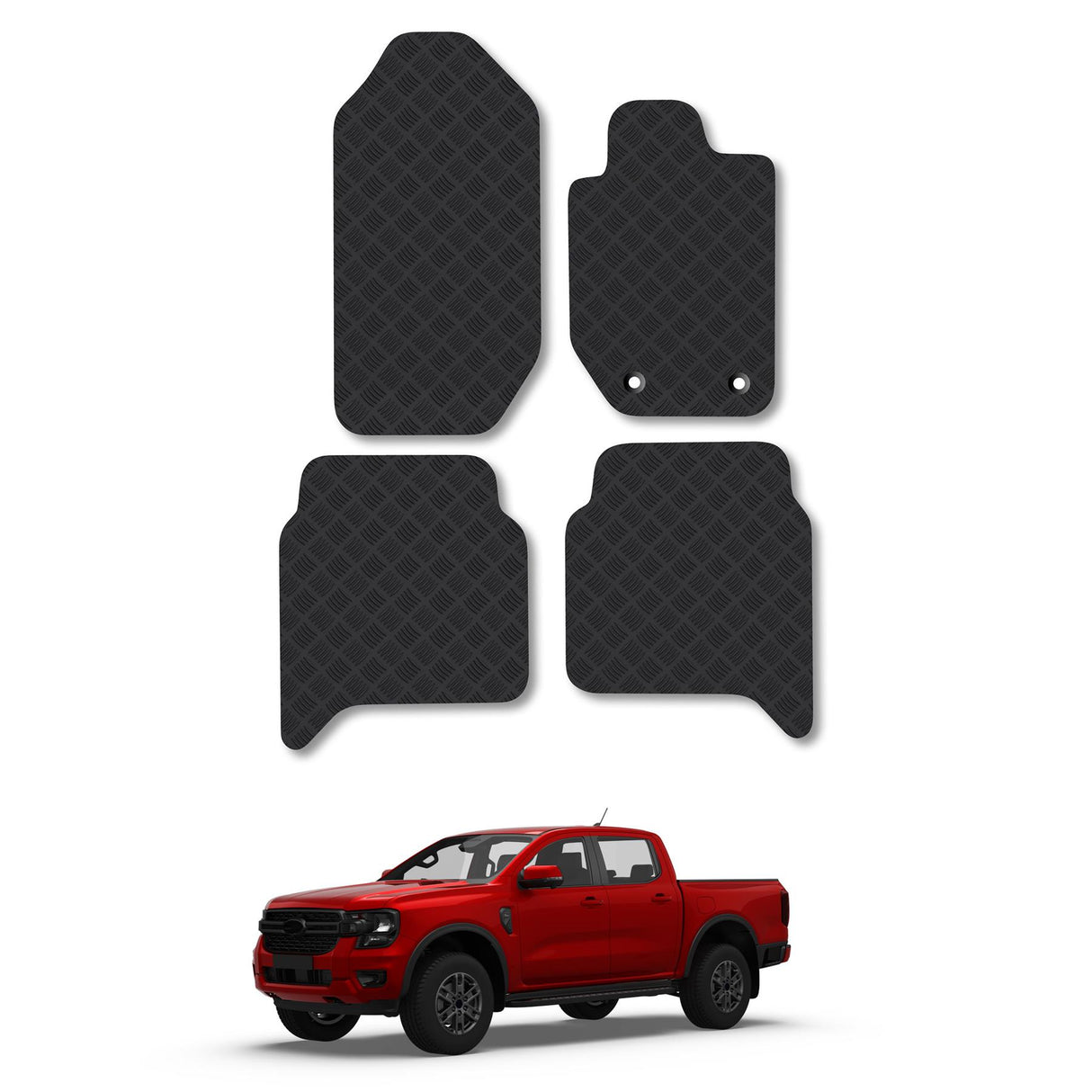 Ford Ranger (2012-2022) [Double Cab] Heavy-Duty Rubber Car Mats