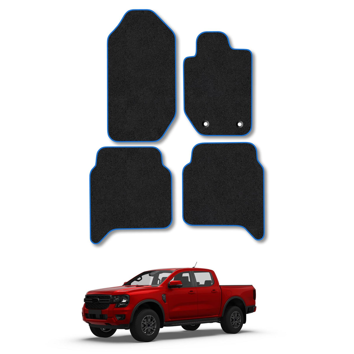 Ford Ranger (2012-2022) [Double Cab] Tailored Carpet Car Mats